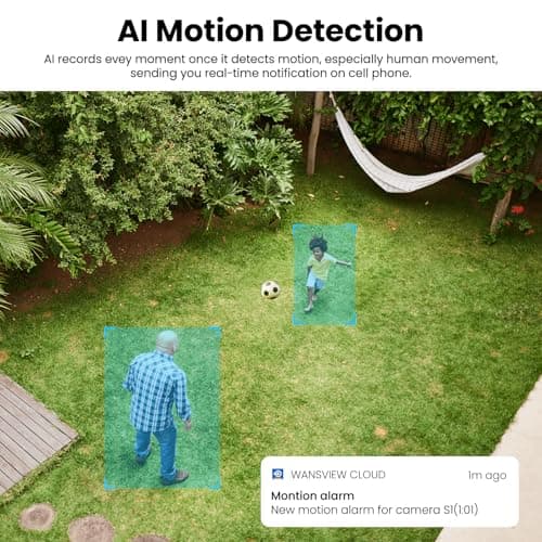 Security Cameras Wireless Outdoor-2.4Ghz WiFi Home Security Cameras with built-in Solar Panel, 2K Color Night Vision, Cloud Storage (optional), PIR Detection, Waterproof, Works with Alexa, S1 2P