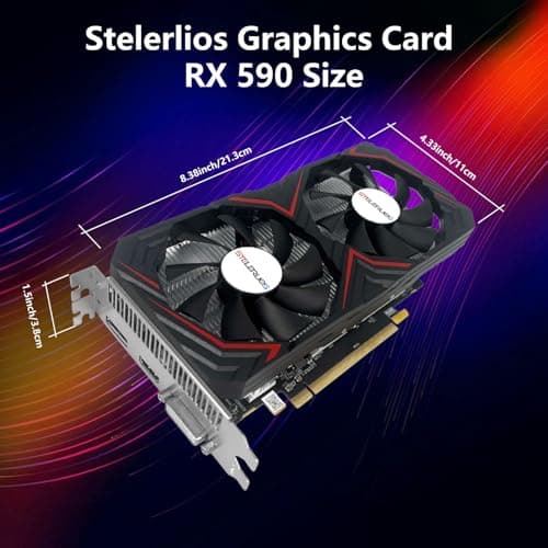 RX 590 Graphics Card 8GB GDDR5 Video Card 256bit PCI Express16X3.0 with Dual Cooling Fans,2304SP GPU DP/HDMI/DVI DirectX 12 Gaming Dual Freeze Fans for Desktop PC