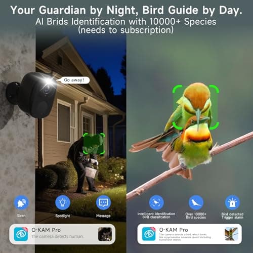 Rraycom 4Pack 5G/2.4G Security Cameras Wireless Outdoor,2K Battery Powered AI Motion Detection Siren Alarm WiFi Home Indoor Camera, Color Night Vision, 2-Way Talk, Waterproof, Works w/Alexa, Cloud/SD