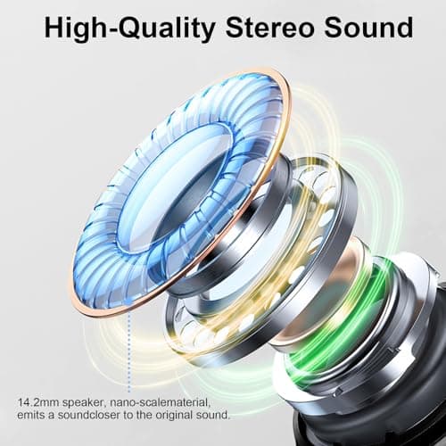 Wireless Earbuds, 2025 Bluetooth 5.4 Headphones 3D Bass Hi-Fi Stereo Ear Buds, 4 ENC Noise Cancelling Mic, 40+Hrs USB-C in-Ear Earphone, IP-X7 Waterproof Sport Workout Gym for Laptop Pad Android iOS