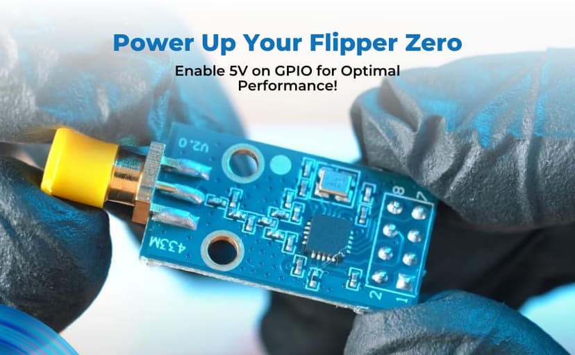 External CC1101 Antenna for Flipper Zero - SubGhz GPIO Board Attachment Accessory Black K0R41-CCV2