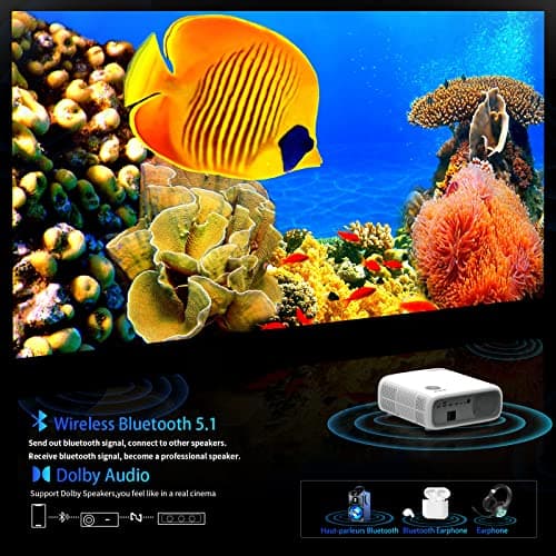 4K Projector with Wifi 6 and Bluetooth,ABoolon P6 1000 ASIN Outdoor Movie Projector with 500"Display,6D Keystone Correction,50%Zoom,PPT,Native 1080P Projector 4K Compatible TV Stick,iOS,Android,Win