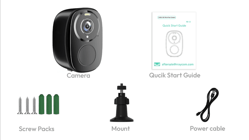 Rraycom 4Pack 5G/2.4G Security Cameras Wireless Outdoor,2K Battery Powered AI Motion Detection Siren Alarm WiFi Home Indoor Camera, Color Night Vision, 2-Way Talk, Waterproof, Works w/Alexa, Cloud/SD