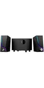 Computer Speakers, HiFi Sound Quality Computer Sound Bar, USB Powered PC Speakers, Bluetooth 5.0 and 3.5mm Aux-in Computer Speakers for Desktop, Laptops, PCs, Phones, Tablets, Xbox, Gaming Speakers