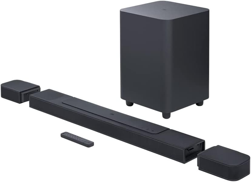 JBL BAR 1000 PRO 7.1.4 Soundbar with 10 in. Wireless Subwoofer Detachable Rear Speakers and 2m 8K Ultra High Speed HDMI Cable