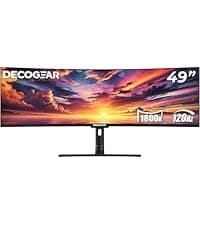 Deco Gear 40 Curved Ultrawide Nano IPS Monitor, 5120x2160 5K2K, 21:9, HDR10, AdaptiveSync, 100% sRGB, HDMI 2.0, DP, USB-C