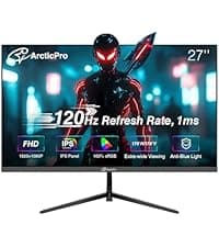 24inch Computer Monitor, FHD 1080p, 144Hz Office and Gaming Monitor, IPS, Adaptive Sync, 110% sRGB, 1ms, 3-Sided Frameless, Ultra Slim, VESA Mountable, Anti-Blue Light Design, HDMI, DP