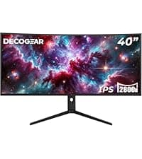Deco Gear 40 Curved Ultrawide Nano IPS Monitor, 5120x2160 5K2K, 21:9, HDR10, AdaptiveSync, 100% sRGB, HDMI 2.0, DP, USB-C