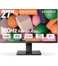 KOORUI 27 Inch 4K UHD(3840 * 2160) Monitor IPS Ultra-Thin Computer Monitor with 95% DCI-P3, Freesync & G-sync, Displayport&HDMI, Audio Out, VESA Mountable, Tilt