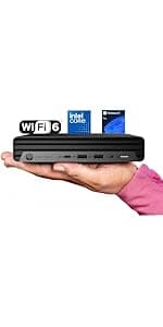 HP Pro 400 G9 Mini PC Desktop Computer, Intel CPU, 16GB DDR5 RAM, 256GB PCIe SSD, Triple 4K Display Support, USB-C, Ultra-Quiet Design, Bluetooth 5.2, WiFi 6, Keyboard and Mouse, Windows 11 Pro