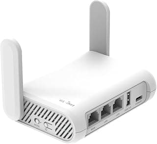 GL.iNet GL-SFT1200 (Opal) Secure Travel WiFi Router, AC1200 Dual Band Gigabit Ethernet Wireless Network, IPv6 USB 2.0, Repeater Bridge Access Point Mode, Router for Public Use, Easy Setup with Guide