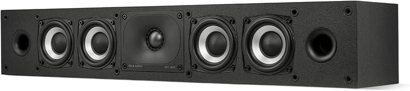 Polk Monitor XT35 Slim Center Channel Speaker - Hi-Res Audio Certified, Dolby Atmos & DTS:X Compatible, 1" Terylene Tweeter & Four 3" Dynamically Balanced Woofer, Wall-Mountable, Midnight Black