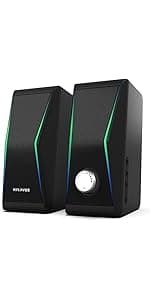 Computer Speakers, HiFi Sound Quality Computer Sound Bar, USB Powered PC Speakers, Bluetooth 5.0 and 3.5mm Aux-in Computer Speakers for Desktop, Laptops, PCs, Phones, Tablets, Xbox, Gaming Speakers