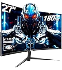 Gaming Monitor 27 inch QHD IPS, PC Screen 120Hz 2K (2560×1440P), Ultra-Thin Zero Frame Computer Display for Home Office Business, DP, HDMI, Wall-Mounted