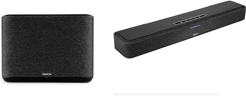 Denon Home 250 Wireless Speaker & Sound Bar 550 with Dolby Atmos - Compact Multi-Room Audio System