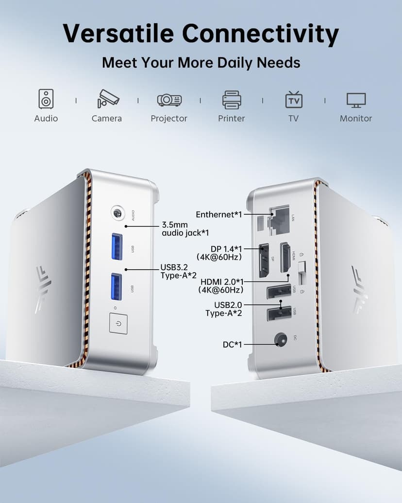 KAMRUI Essenx E2 Mini PC, 16GB RAM 1TB SSD Mini Computers,12th Alder Lake N97 (Beat N150, up to 3.6GHz) Micro PC, HDMI+DP1.4 Dual 4K UHD Small PC,Gigabit Ethernet,WiFi,BT,Home/Office Mini Desktop pc