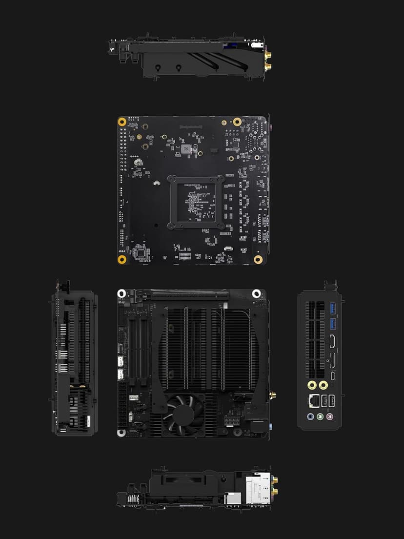MINISFORUM BD790I X3D Mini ITX Motherboard, Integrated AMD Ryzen 9 7945HX3D, up to 5.4 GHz, 16C/32T, 144MB Cache,PCIe 5.0 x16 Slot,2 x PCIe 5.0 M.2 Slots, DDR5, HDMI/DP/USB-C, WiFi 6E/BT 5.3