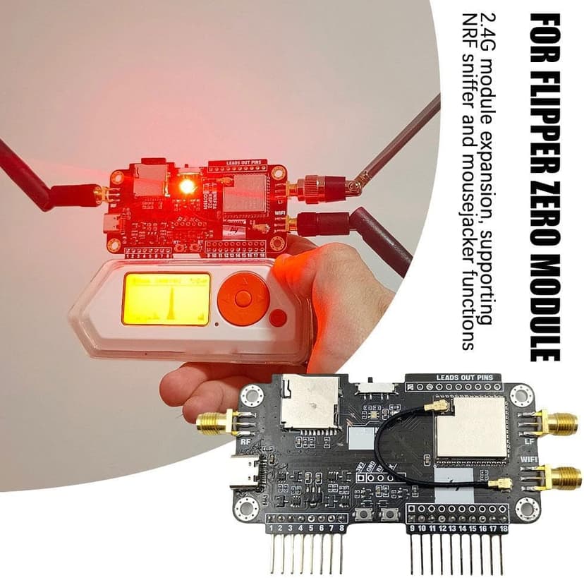 for Flipper Zero Modification Module,2.4G Module Expansion Board Support NEF Sniffer/Mousejacker, CC1101 Module,Module Accessories WiFi Multiboard