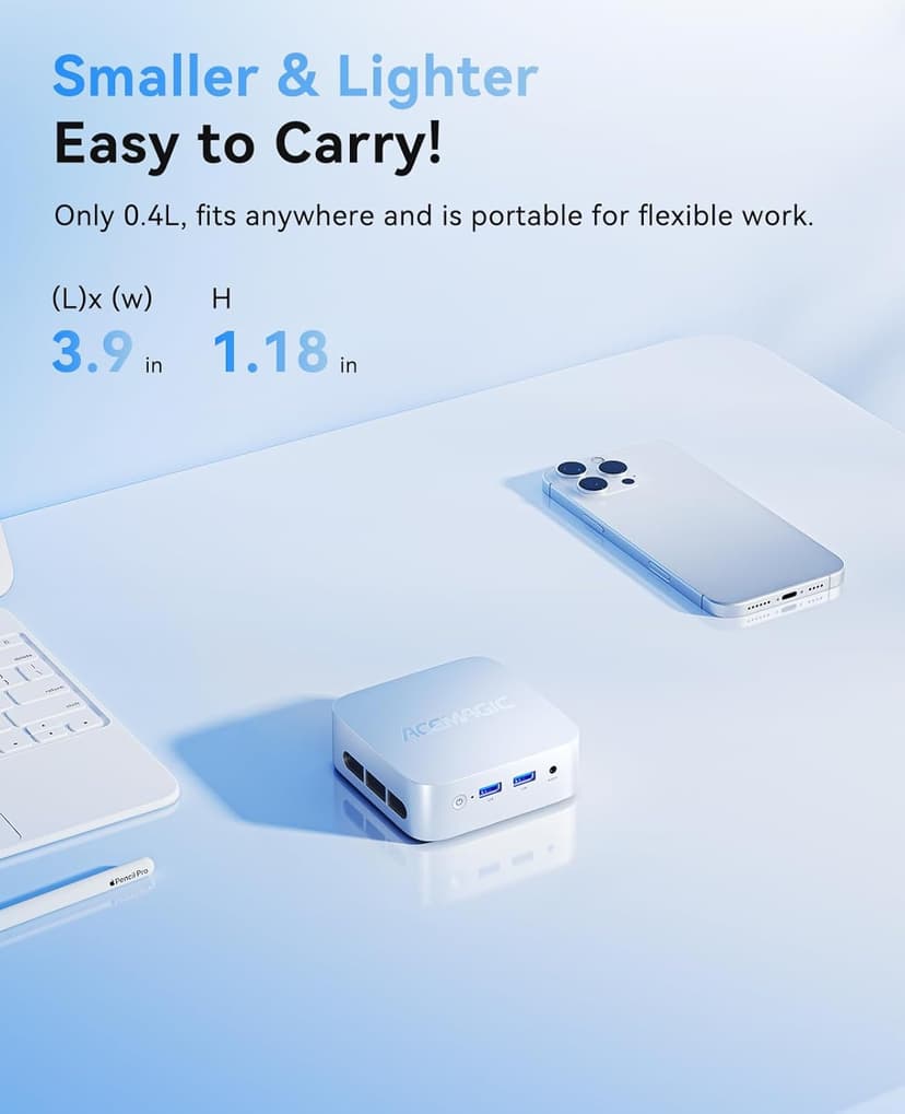 ACEMAGIC Vista Mini V1 Mini PC Computers, Intel Twin Lake N150(Turbo 3.6GHz), 16GB RAM 1TB M.2 SSD Mini Computer, 4K HDMI DP Dual WiFi/Bt, Gigabit Ethernet Vesa, Home/Office Micro Pc