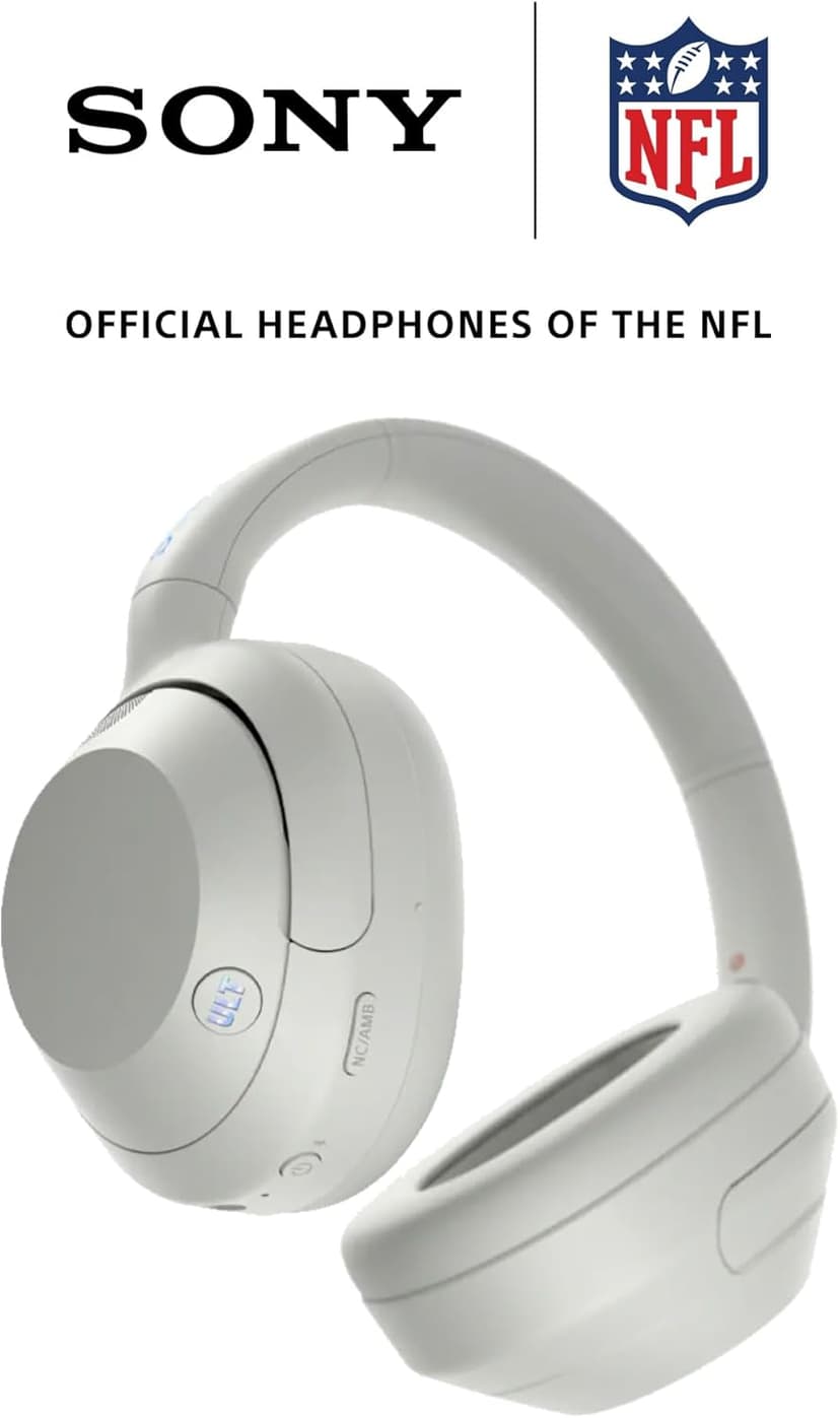 Sony ULT WEAR Over-Ear Noise Cancelling Bluetooth Headphones with Alexa Built-in, Comfortable Design, 30-Hour Battery, Massive Bass, Off White