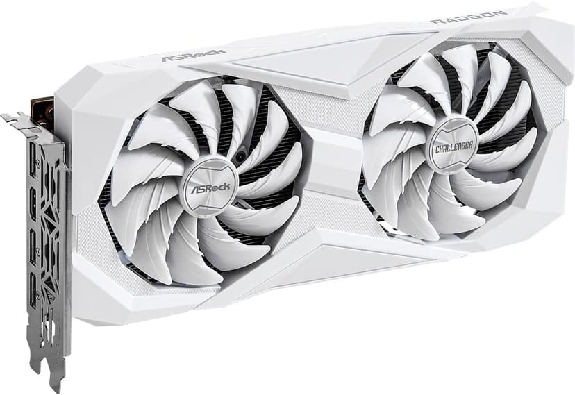 ASRock AMD Radeon RX 6600 Challenger White 8GB GDDR6 Graphics Card 0dB Silent Cooling 128-bit 7680 x 4320 DisplayPort HDMI 14 Gbps Dual Fan 7nm
