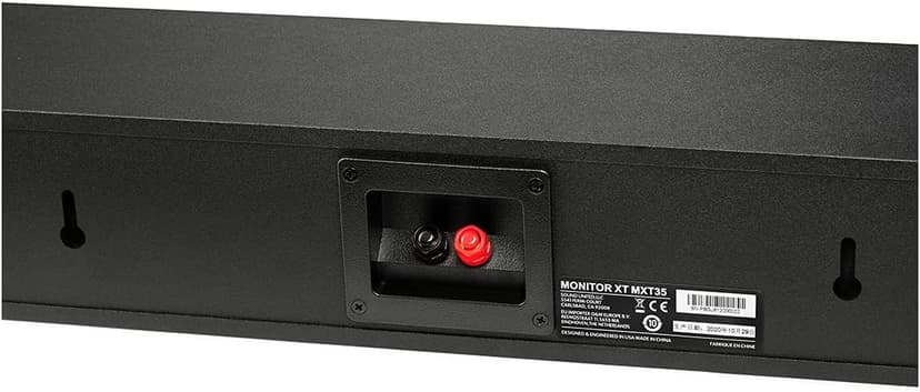 Polk Monitor XT35 Slim Center Channel Speaker - Hi-Res Audio Certified, Dolby Atmos & DTS:X Compatible, 1" Terylene Tweeter & Four 3" Dynamically Balanced Woofer, Wall-Mountable, Midnight Black