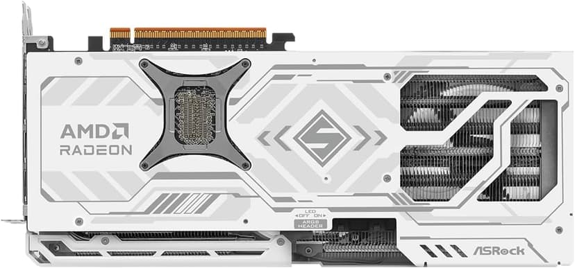 ASRock AMD Radeon RX 9070 XT Steel Legend 16GB White GPU 20Gbps GDDR6 256Bit (3rd Gen RT 2nd Gen AI Accelerators) PCIe5.0 800W 2x8-pin Triple Fan DP2.1a HDMI2.1b Graphics Card 2.9 Slot