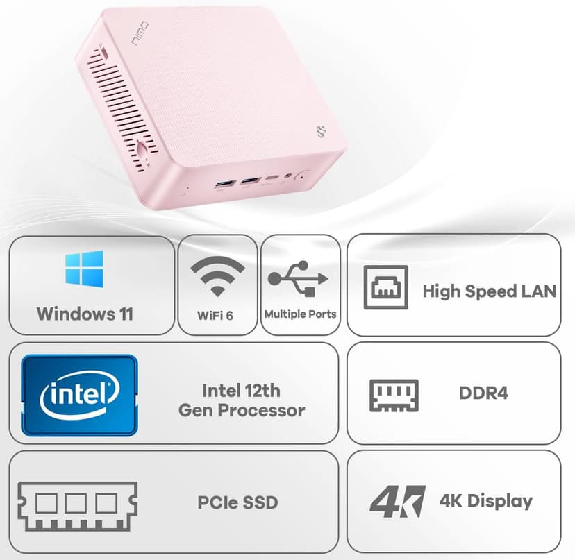 NIMO Mini-PC, 16GB RAM 1TB M.2 SSD Intel 12th Gen N100(Beat i3-1115G4) 4 Cores Desktop Mini PC, Support Upgrade Desktop PC Windows 11 Triple 4K HDMI USB3.2 BT5.2 WiFi 6 Students-Business Home Office