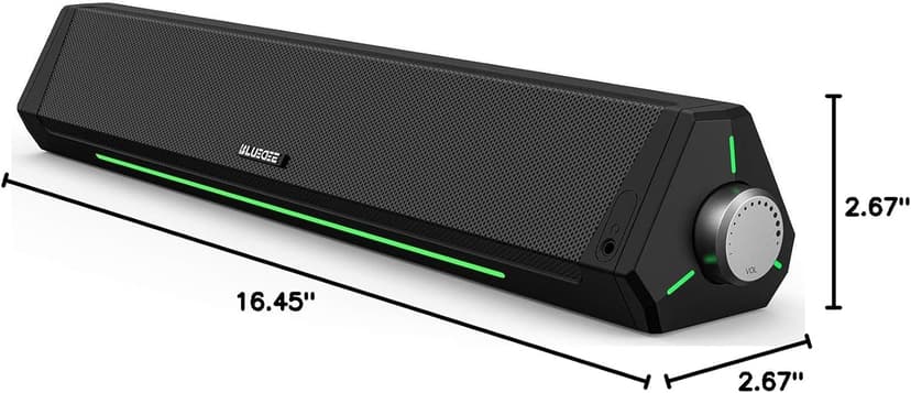 BLUEDEE Computer Speakers, Bluetooth Soundbar, HiFi Stereo, 3.5mm Aux-in Connection, USB Powered Speakers for Desktop Monitor, PC, Laptop, Tablets