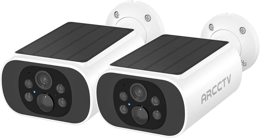 Solar Security Camera Outdoor Wireless, 4MP Battery Powered Home Surveillance Camera with Embedded Solar Panel, PIR Motion Sensor, 2.4G/5G Dual Band WiFi (2 Pack)