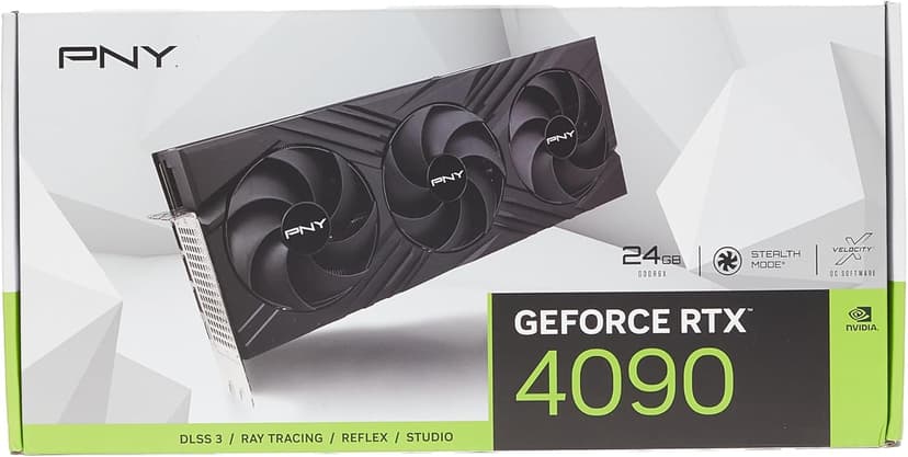 PNY GeForce RTX™ 4090 24GB Verto™ Triple Fan Graphics Card DLSS 3 (384-bit PCIe 4.0, GDDR6X, Supports 4k, Anti-Sag Bracket, HDMI/DisplayPort)