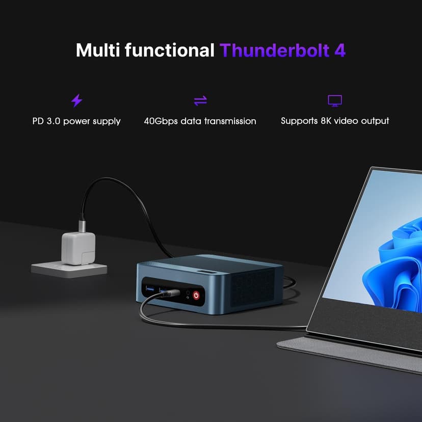 P2 Mini PC with Thunderbolt 4, Intel i7 Desktop Computers 12700H (14 Cores/20 Threads, up to 4.7GHz) 32GB DDR5 RAM, 512GB NVMe SSD, Triple Display, WiFi 6E, BT 5.2 for Home & Office
