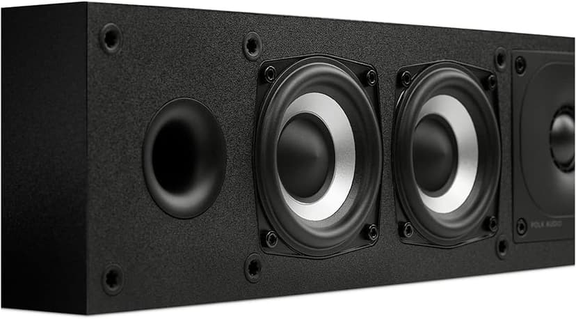 Polk Monitor XT35 Slim Center Channel Speaker - Hi-Res Audio Certified, Dolby Atmos & DTS:X Compatible, 1" Terylene Tweeter & Four 3" Dynamically Balanced Woofer, Wall-Mountable, Midnight Black