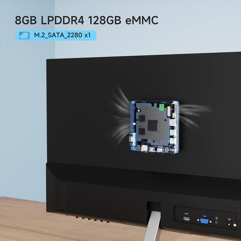 Bmax Mini PC B1 Pro Intel Gemini Lake N4000 (Up to 2.6GHz), 8GB LPDDR4 128GB eMMC Support M.2 SSD Expansion (512GB/2TB), 4K Dual Display 2.4G/5G WiFi & BT4.2 Mini Desktop Computer for Home/Office