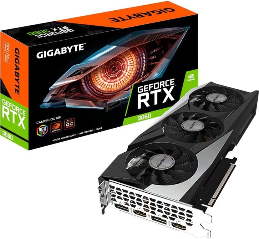 GIGABYTE NVIDIA GeForce RTX 3060 Gaming OC V2 Graphics Card - 12GB GDDR6, 192-bit, PCI-E 4.0, 1837MHz Core Clock, RGB, 2X DP 1.4, 2X HDMI 2.1, NVIDIA Ampere - GV-N3060GAMING OC-8GD