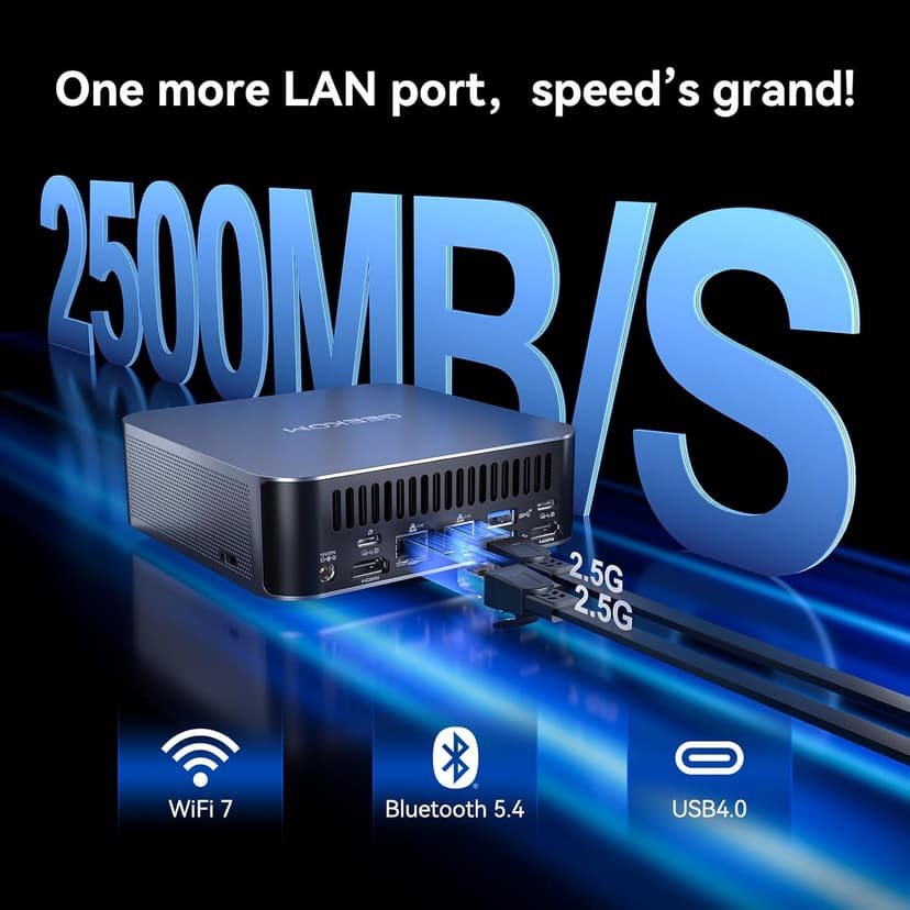 GEEKOM GT1 Mega AI Mini PC, with Intel 14th Gen Ultra 9 185H (Up to 5.1 GHz), 32GB DDR5 2TB M.2 NVMe SSD, Mini Desktop Computers Windows 11 Pro, 2.5G Dual LAN/WiFi 7/BT 5.4/USB4.0/8K/3 Years Warranty