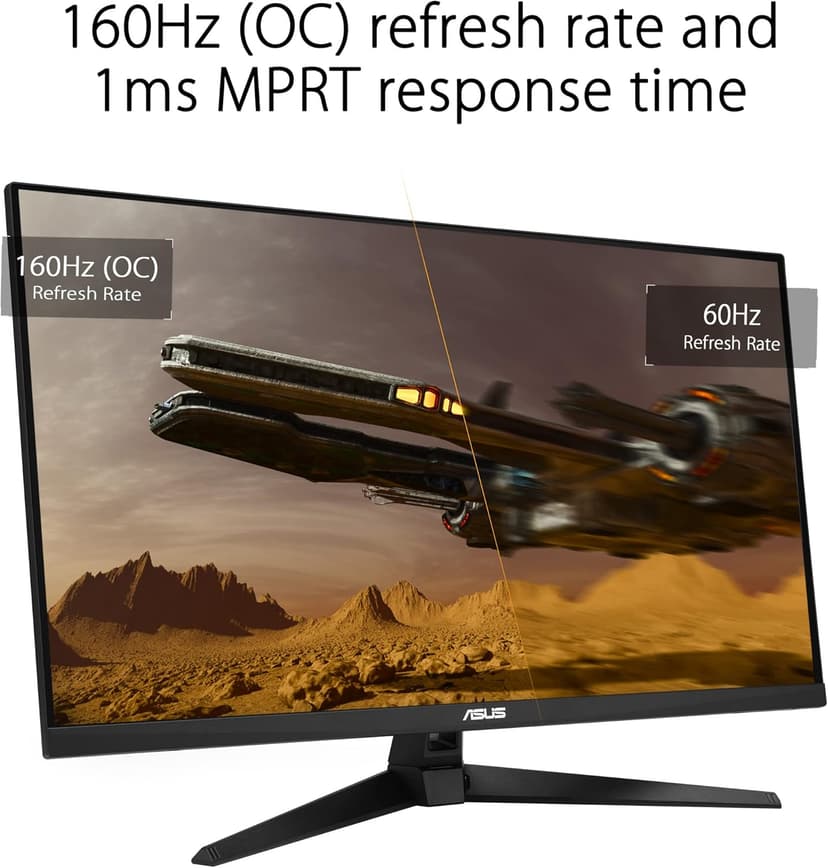ASUS TUF Gaming 32” (31.5” viewable) 4K HDR DSC Gaming Monitor (VG32UQA1A) - UHD (3840 x 2160), 160Hz, 1ms, Extreme Low Motion Blur Sync, Freesync Premium, HDMI2.1, Speakers, 120% sRGB, DisplayHDR 400