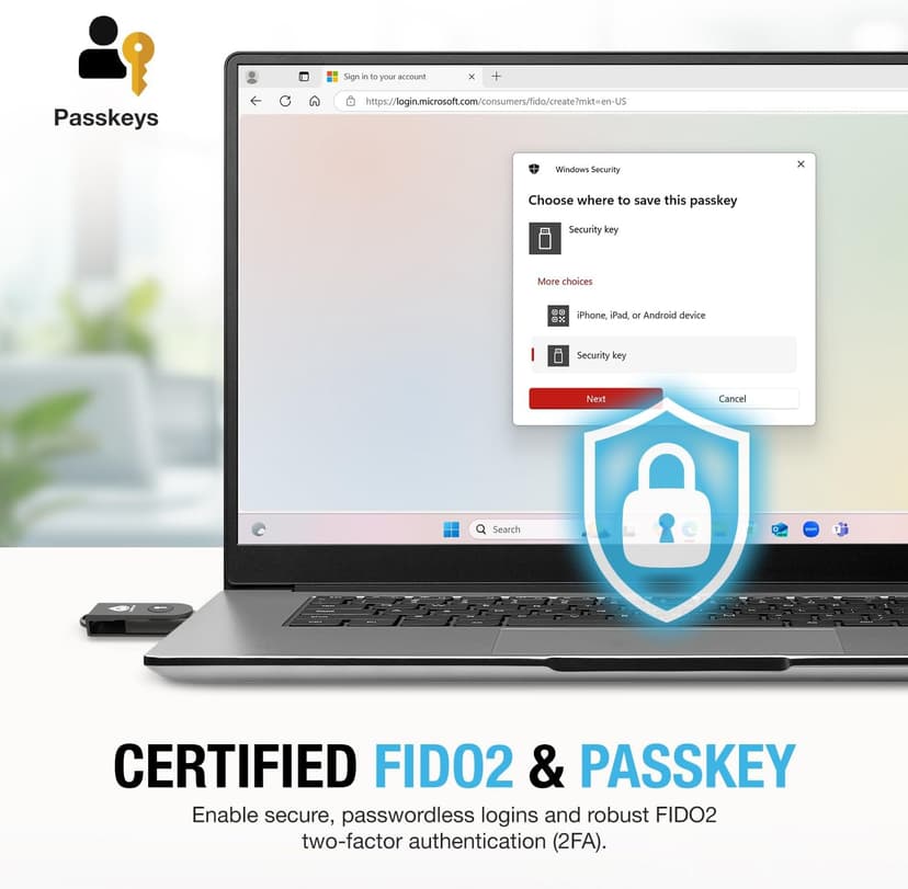 Thetis Pro-A FIDO2 Security Key Passkey Device with USB A & NFC, TOTP/HOTP Authenticator APP, FIDO 2.0 Two Factor Authentication 2FA MFA, Works with Windows/macOS/Linux/Gmail/Facebook/Dropbox/GitHub