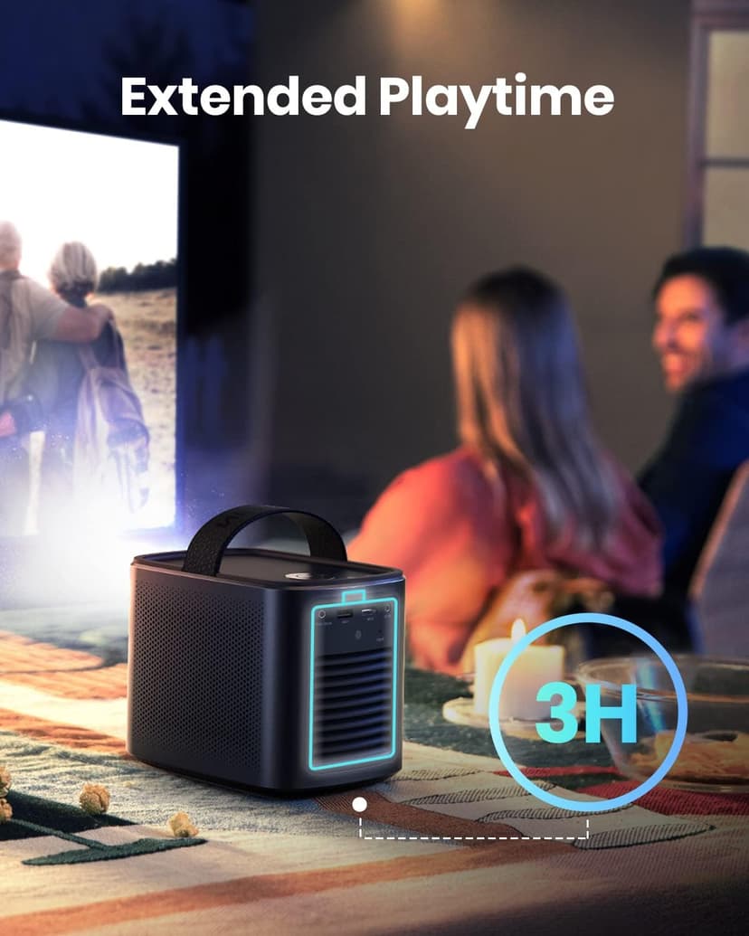 NEBULA by Anker Mars II Pro 500 ANSI Lumen Portable Projector, Native 720P, 40-100 Inch Image TV Projector, Movie Projector with WiFi and Bluetooth, 3Hr Video Playtime, Watch Anywhere