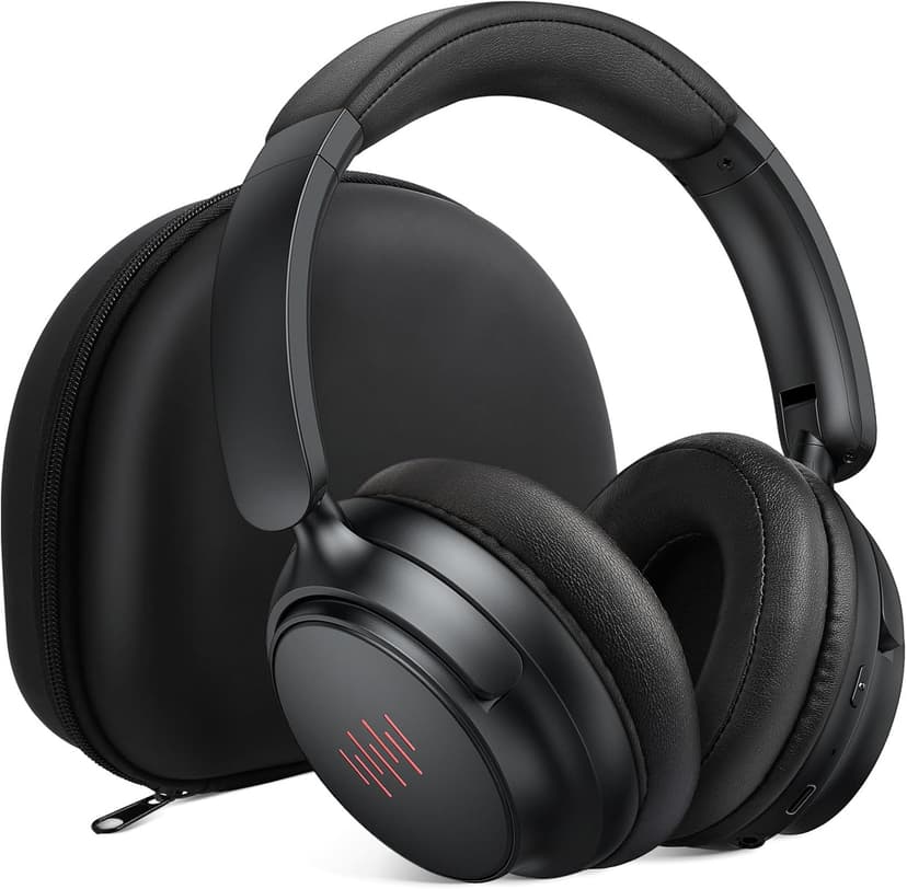 Active Noise Cancelling Headphones Wireless Bluetooth 5.4 Over-Ear ANC Headset for Students Gaming Online Classes Travel Airplane Hi-Res Sound Foldable for Samsung TV QLED iPhone 16 iPad Google Black