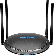 WAVLINK 2025 AC1200 Dual Band WiFi Router, 1200Mbps High-Speed Wireless Internet, 4 Gigabit Ports, USB 3.0, Touchlink Technology, WPA3 Security, Parental Control, Supports Up to 128 Devices