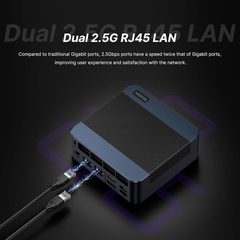Reatan A8 AMD Ryzen 7 8745HS Mini PC Gaming Dual LAN 2.5Gbps Mini Desktop Computer 32GB DDR5 1TB NVME SSD, USB4.0 HDMI DP USB-C WiFi6 & BT5.2 Mini Computer.HTPC for Business, Education, Home