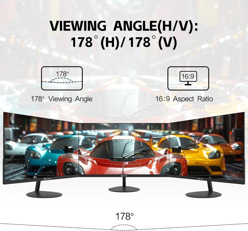 24inch Computer Monitor, FHD 1080p, 144Hz Office and Gaming Monitor, IPS, Adaptive Sync, 110% sRGB, 1ms, 3-Sided Frameless, Ultra Slim, VESA Mountable, Anti-Blue Light Design, HDMI, DP