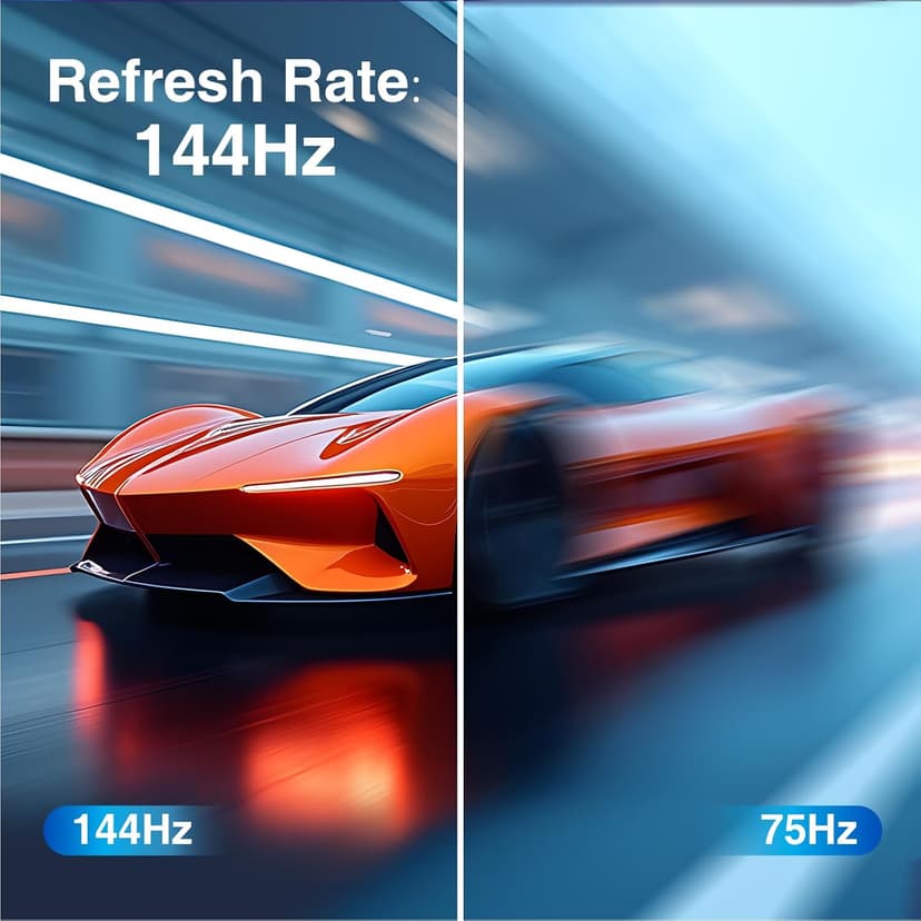 24inch Computer Monitor, FHD 1080p, 144Hz Office and Gaming Monitor, IPS, Adaptive Sync, 110% sRGB, 1ms, 3-Sided Frameless, Ultra Slim, VESA Mountable, Anti-Blue Light Design, HDMI, DP
