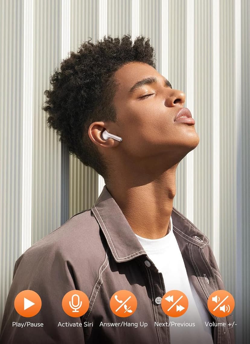 Wireless Earbuds, Bluetooth 5.4 Ear Buds with Multifunctional Touch Screen, ANC/ENC Noise Cancelling Headphones with 48H Playtime, Bass Stereo Sound, for Laptop, Android/iOS, Pad, Rose Gold