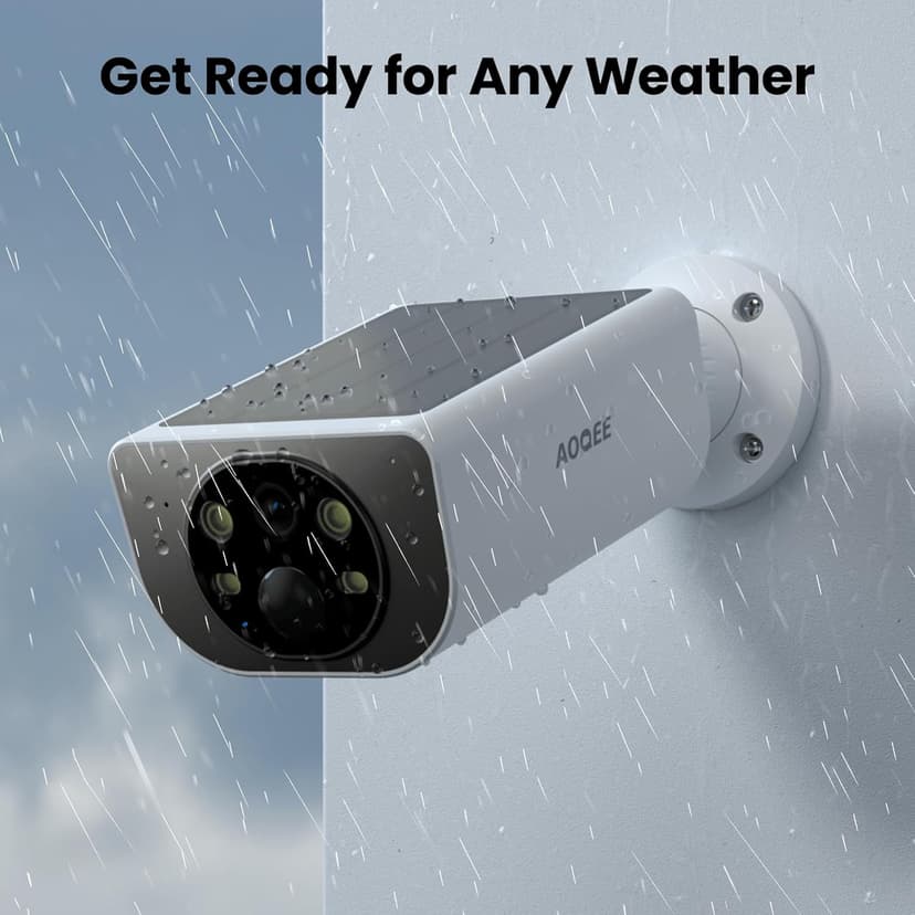 Security Cameras Wireless Outdoor-2.4Ghz WiFi Home Security Cameras with built-in Solar Panel, 2K Color Night Vision, Cloud Storage (optional), PIR Detection, Waterproof, Works with Alexa, S1 2P