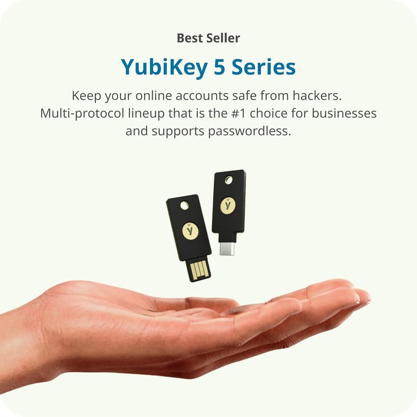 Yubico - YubiKey 5 NFC - Two-Factor authentication (2FA) Security Key, Connect via USB-A or NFC, FIDO Certified - Protect Your Online Accounts