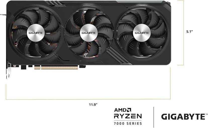 GIGABYTE Radeon RX 7700 XT Gaming OC 12G Graphics Card, 3X WINDFORCE Fans 12GB 192-bit GDDR6, GV-R77XTGAMING OC-12GD Video Card