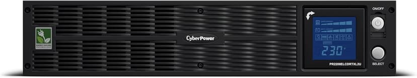 CyberPower PR2200ELCDRTXL2U High-Voltage Smart App Sinewave UPS System, 2200VA/1650W, 10 Outlets, AVR, 2U Rack/Tower