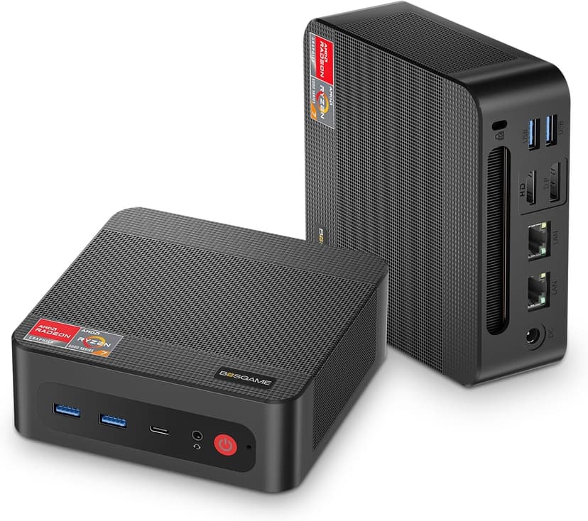 P4 Light Gaming Mini PC Ryzen 7 5700U 32GB RAM 1TB SSD 11 Pro Triple 4K 60HZ Displays Desktop Computers, Support PS3 Emulator Micro PC, HDMI+DP+Type-C, WiFi 6E, BT5.2, Dual 2.5GbE LAN